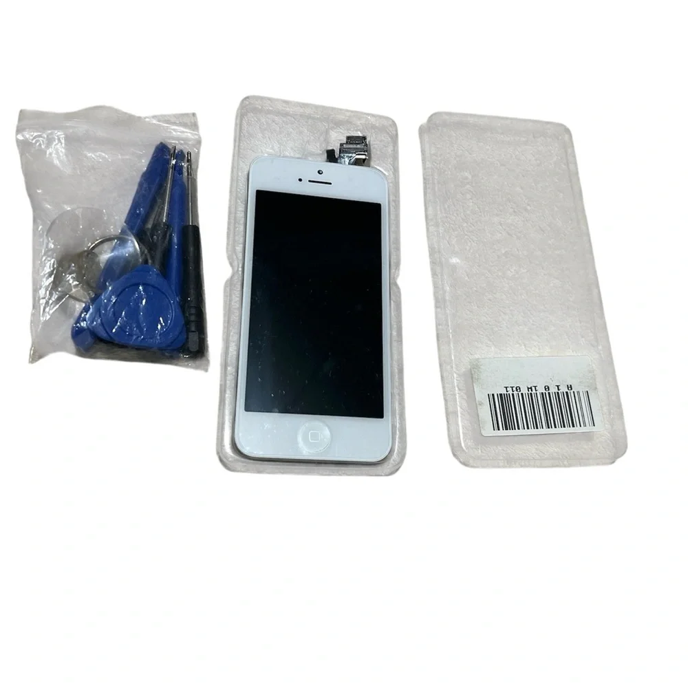 White Smartphone Repair Kit with Tools for iPhone 5 Screen Assembly New